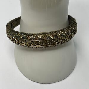 Chico's bangle bracelet burnished gold tone signed costume jewelry vintage look